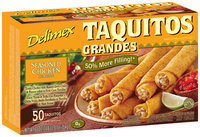 Delimex Seasoned Chicken 50 Ct Taquitos Grandes 60 Oz Box