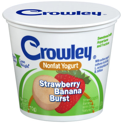 Crowley® Strawberry Banana Burst Nonfat Yogurt 6 oz. Cup