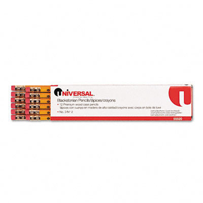 Universal Office Products 55520 Blackstonian Pencil Hb 2 Medium Soft Yellow Barrel Dozen