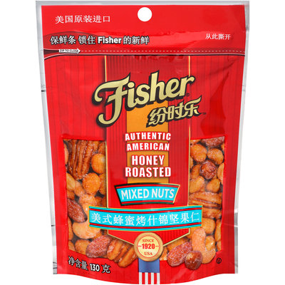 Fisher® Honey Roasted Mixed Nuts 130g Bag