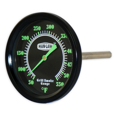 MAN LAW BBQ series Grill/Smoker Thermometer w.Glow in the dark dial