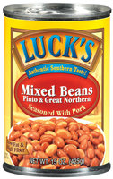 Lucks Pinto & Great Northern Seasoned W/Pork Mixed Beans 15 Oz Can