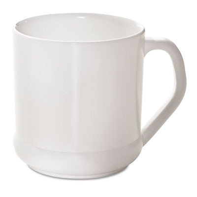 SAVANNAH SUPPLIES INC. Biodegradable Reusable Mug, Squat Wide, 10 oz, White