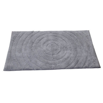 Textile Decor Castle Castle Hill 100% Cotton Echo Spray Latex Back Bath Rug, 24 H X 17 W, Silver