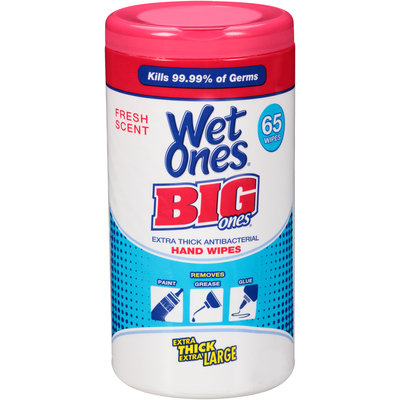 Wet Ones® Big Ones® Extra Thick Antibacterial Fresh Scent Hand Wipes 65 ct Canister
