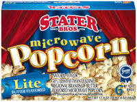 Stater Bros. Lite Butter Flavored 2.9 Oz Bags Microwave Popcorn 6 Ct Box