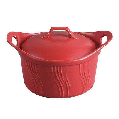 Lorenzo Import 103-Red 2.75 Quart Ceramic Black Casserole
