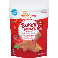 Happy Tot® Super Foods Organic Puffed Ancient Grain Tomato Basil & Cheddar Dino Snack 1.48 oz. Bag