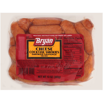 Bryan® Cheese Cocktail Smokies Smoked Sausage 13 oz. Pack
