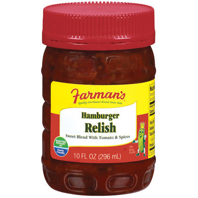 Farman's Sweet Blend W/Tomato & Spices Relish Hamburger 10 Fl Oz Plastic Jar