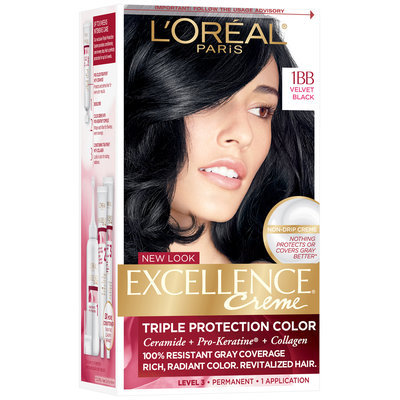 L'Oréal® Paris Excellence® Creme Triple Protection Color 1BB Velvet Black Hair Color Kit Box