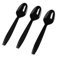 Fineline Settings, Inc Flairware Heavy Duty Box Bulk Disposable Plastic Spoon (1000/Case), Black