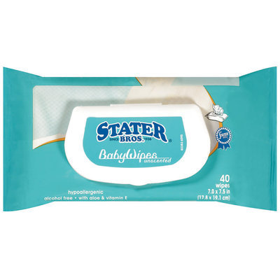 Stater Bros. Unscented Refill Baby Wipes 40 Ct Wrapper