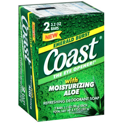 Coast® Emerald Burst Bar Refreshing Deodorant Soap 2-3.2 oz. Pack