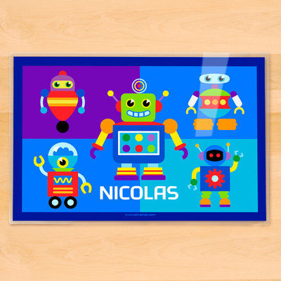Olive Kids Little Robots Personalized Placemat
