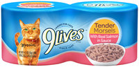 9Lives Tender Morsels with Real Salmon in Sauce Wet Cat Food, 4/5.5-Ounce Cans (Pack of 6)