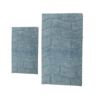 Textile Decor Castle 2 Piece 100% Cotton New Tile Spray Latex Bath Rug Set, 24 H X 17 W and 34 H X 21 W