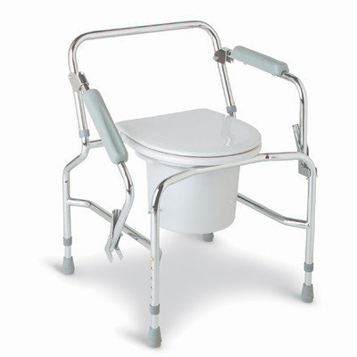 Medline Commodes Drop Arm Steel Commode - Commode, Drop Arm, Chrome