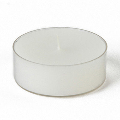 Zest Candle Mega Oversized Plastic Tealights (12 Pieces/Box ) Color: White, Quantity: 144pc/box