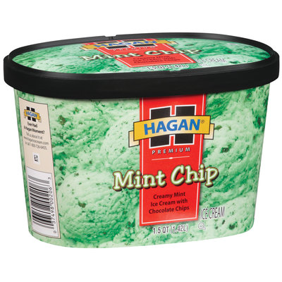 Hagan Mint Chip Ice Cream 1.5 Qt Carton