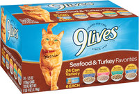 9Lives Turkey & Seafood Favorites Wet Cat Food Variety Pack, 5.5-Ounce Cans (Pack of 24)