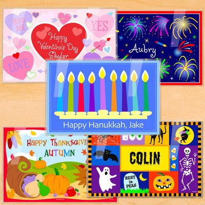 Olive Kids Holiday Five Pack Personalized Placemat