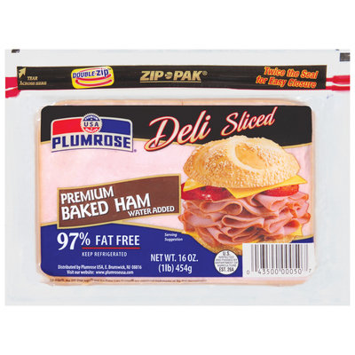 Plumrose Premium Baked Deli Sliced Ham 16 Oz Zip Pak