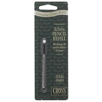 A.T. CROSS COMPANY Cross Lead & Eraser Refills, 0.5mm, HB, Black, 12/Pack