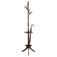 Monarch Solid Wood Coat Rack with Umbrella Holder in Cappuccino