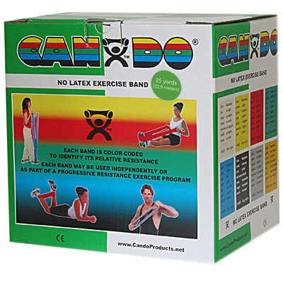 CanDo 10-5633 Latex Free Exercise Band 25 Yard Roll Green Medium