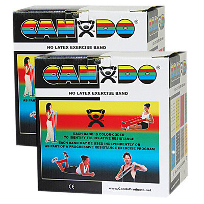 CanDo 10-5655 Latex Free Exercise Band 100 Yard 2 x 50-Yd Rolls Black- X-Heavy