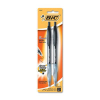 BIC Corporation Retractable Ballpoint Pen, Refillable, Medium Point,2/PK, Black