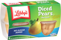 Libby's® No Sugar Added Diced Bartlett Pears 4 ct Cups
