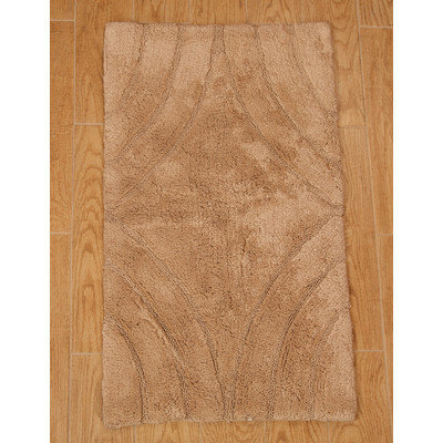 Textile Decor Castle 100% Cotton Diamond Spray Latex Back Bath Rug, 24 H X 17 W, Natural