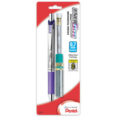 Pentel 0.7mm EnerGize Automatic Pencil With Lead & Erasers