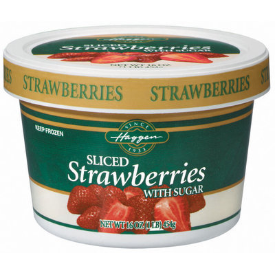 Haggen Sliced W/Sugar Strawberries 16 Oz Tub