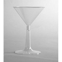 WNA Comet Plastic Cups 6 Oz Cold Plastic Martini Glass, Clear, Pack
