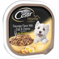 Cesar® Home Delights™ Canine Cuisine Sausage Flavor with Egg & Cheese in Gravy for Breakfast Wet Dog Food 3.5 oz. Tray