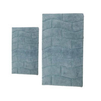 Textile Decor Castle 2 Piece 100% Cotton New Tile Spray Latex Bath Rug Set, 24 H X 17 W and 30 H X 20 W