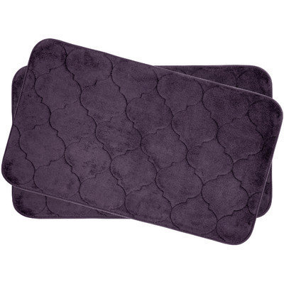 Bath Studio Faymore Small Plush Memory Foam Bath Mat (Set of 2), Aqua
