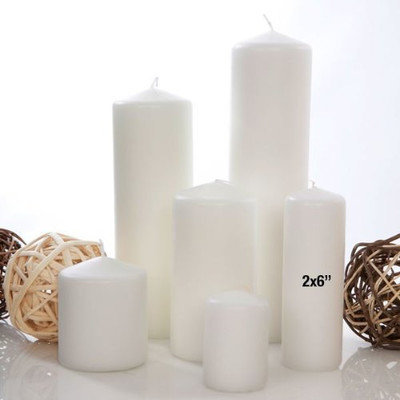 Light In The Dark Candles 2 in. Wide x 6 in. Tall Unscented White Pillar Candle (Set of 4) LITD-W-PILLAR-2x6SET4