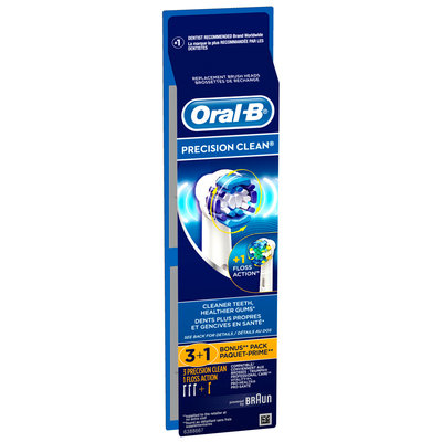 Oral-B 3 Precision Clean® + 1 Floss Action® Replacement Brush Heads Bonus Pack Carded Pack