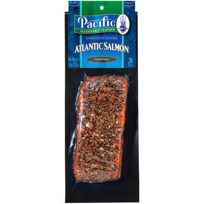 Pacific Sustainable Seafood™ Pepper Hardwood Smoked Atlantic Salmon 4 oz. Pack