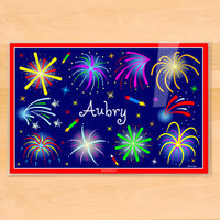 Olive Kids Fourth of July Fireworks Personalized Placemat