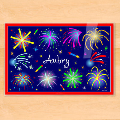 Olive Kids Fourth of July Fireworks Personalized Placemat