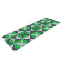 Kess Inhouse Silver and Green Abstract by Empire Ruhl Yoga Mat