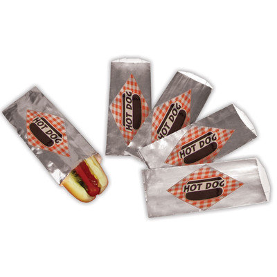 Paragon - Manufactured Fun 8054 Hot Dog Foil Bag Standard - 1000 Bags/Case