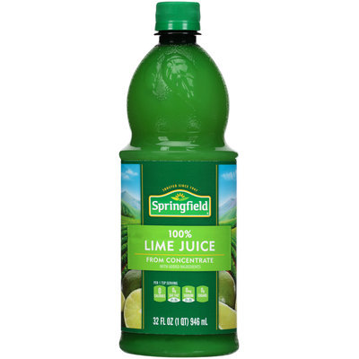 Springfield 100% from Concentrate Lime Juice 32 fl. oz. Plastic Bottle