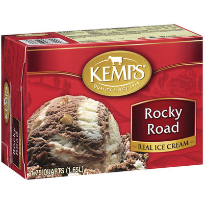 Kemps Rocky Road Ice Cream 1.75 Qt Carton