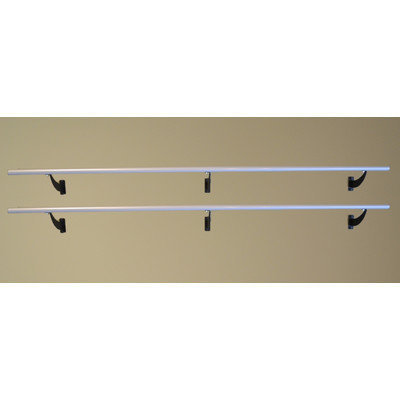 Vitavibe Wall Barre Series Modern Aluminum Double Bar Fixed Height Ballet Barre Kit Size: 8 ft.